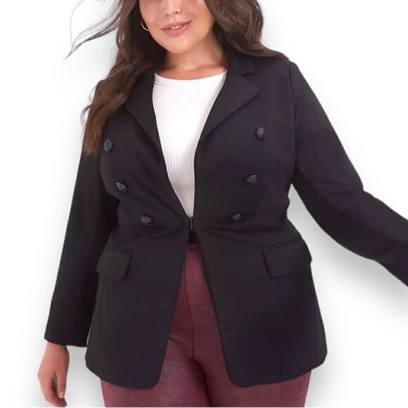 Lane Bryant The Bryant Blazer in Black Ponte Knit NEW Size 20 Petites - Picture 1 of 11